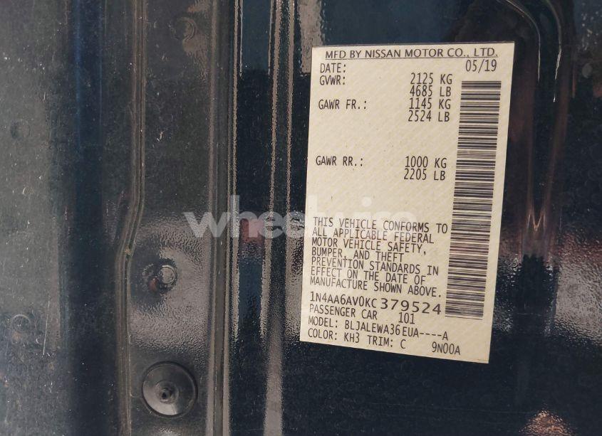 Photo 9 of 2019 Nissan Maxima 3.5 SL (VIN 1N4AA6AV0KC379524)