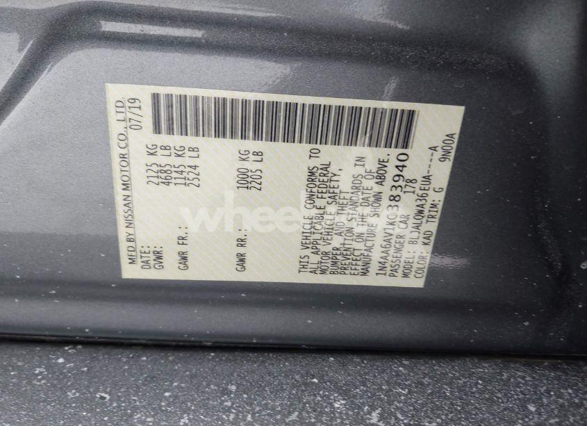 Photo 9 of 2019 Nissan Maxima 3.5 S (VIN 1N4AA6AV1KC383940)