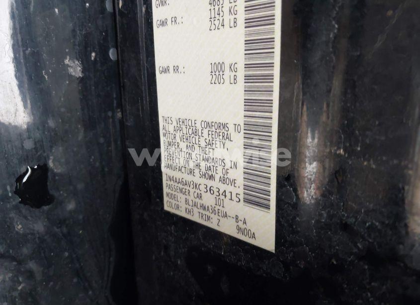 Photo 9 of 2019 Nissan Maxima 3.5 PLATINUM (VIN 1N4AA6AV3KC363415)