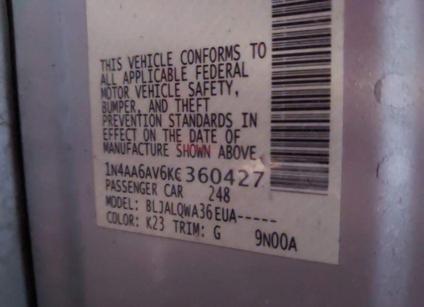 Photo 9 of 2019 Nissan Maxima 3.5 S (VIN 1N4AA6AV6KC360427)