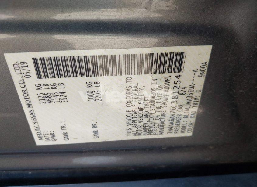 Photo 9 of 2019 Nissan Maxima 3.5 SV (VIN 1N4AA6AV7KC381254)