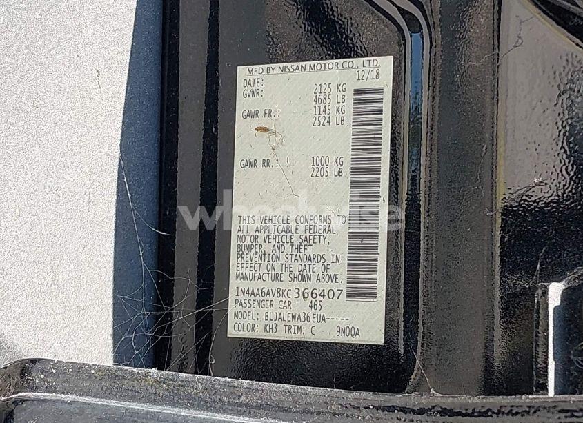 Photo 9 of 2019 Nissan Maxima 3.5 SL (VIN 1N4AA6AV8KC366407)