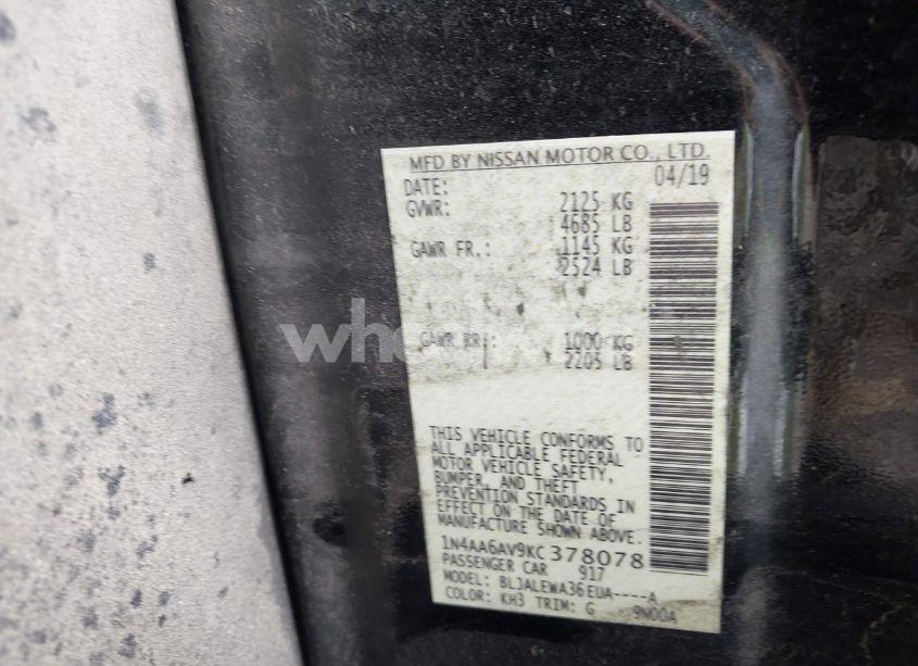 Photo 9 of 2019 Nissan Maxima 3.5 SL (VIN 1N4AA6AV9KC378078)