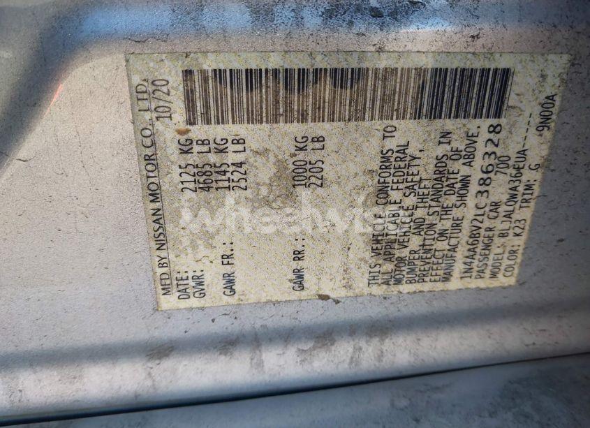 Photo 9 of 2020 Nissan Maxima S XTRONIC CVT (VIN 1N4AA6BV2LC386328)