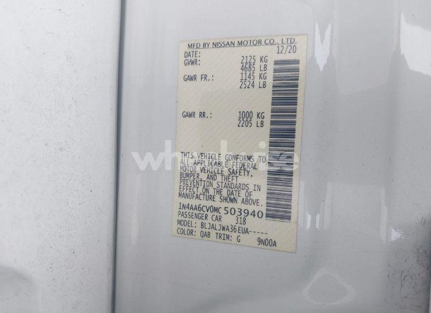 Photo 9 of 2021 Nissan Maxima SV XTRONIC CVT (VIN 1N4AA6CV0MC503940)