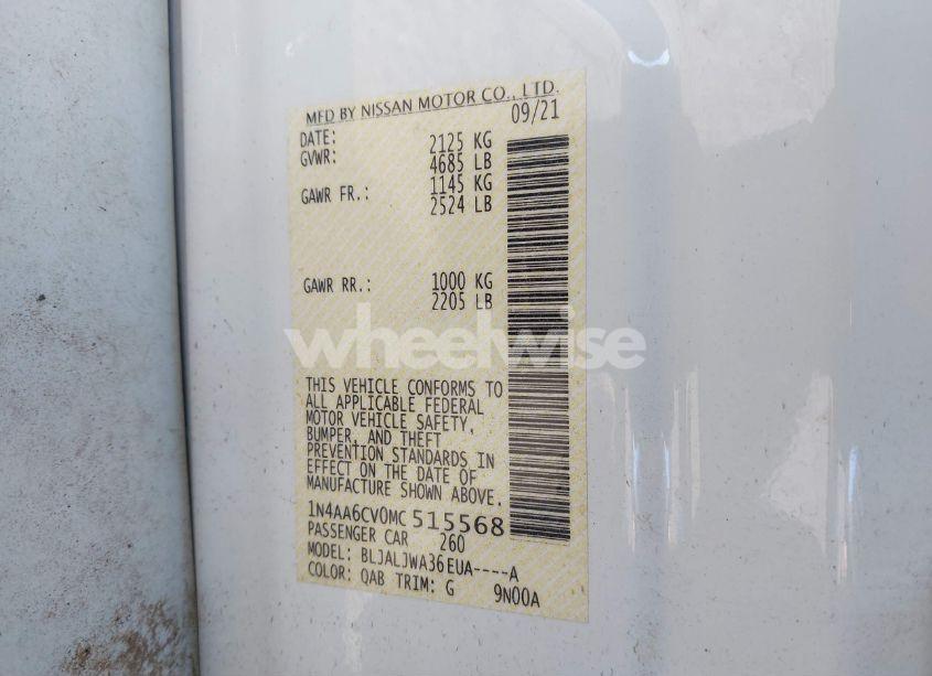 Photo 9 of 2021 Nissan Maxima SV XTRONIC CVT (VIN 1N4AA6CV0MC515568)