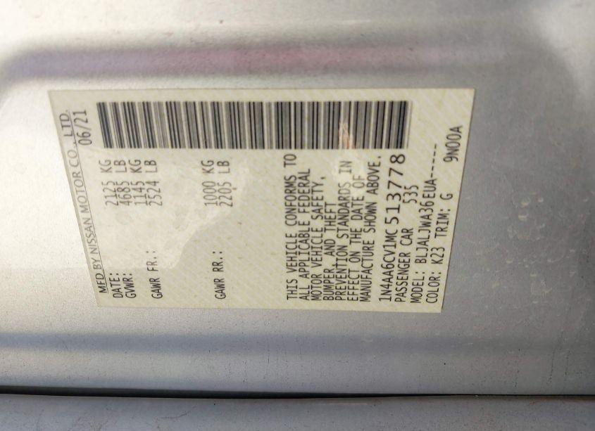 Photo 9 of 2021 Nissan Maxima SV XTRONIC CVT (VIN 1N4AA6CV1MC513778)