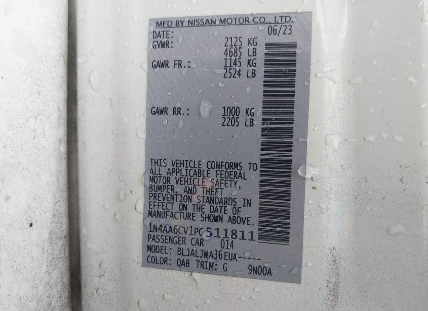 Photo 9 of 2023 Nissan Maxima SV (VIN 1N4AA6CV1PC511811)