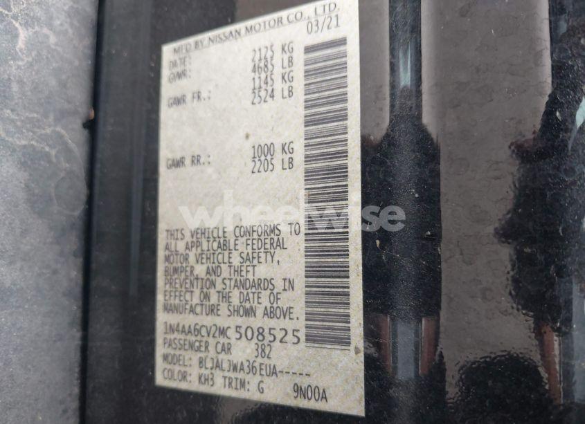 Photo 9 of 2021 Nissan Maxima SV XTRONIC CVT (VIN 1N4AA6CV2MC508525)