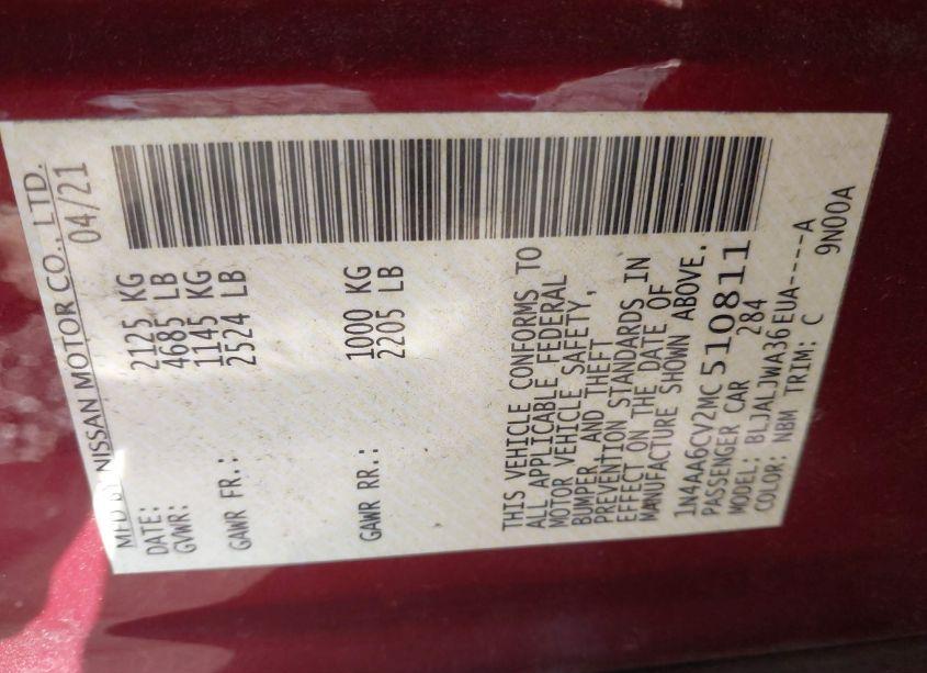 Photo 9 of 2021 Nissan Maxima SV XTRONIC CVT (VIN 1N4AA6CV2MC510811)