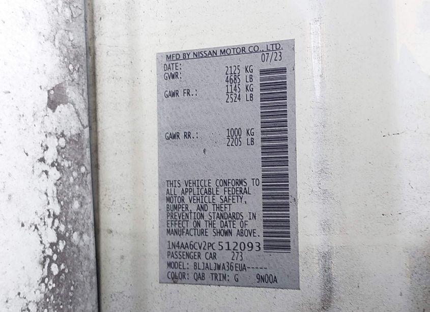 Photo 9 of 2023 Nissan Maxima SV XTRONIC CVT (VIN 1N4AA6CV2PC512093)