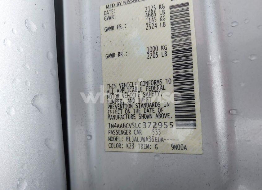 Photo 9 of 2020 Nissan Maxima SV XTRONIC CVT (VIN 1N4AA6CV5LC372955)