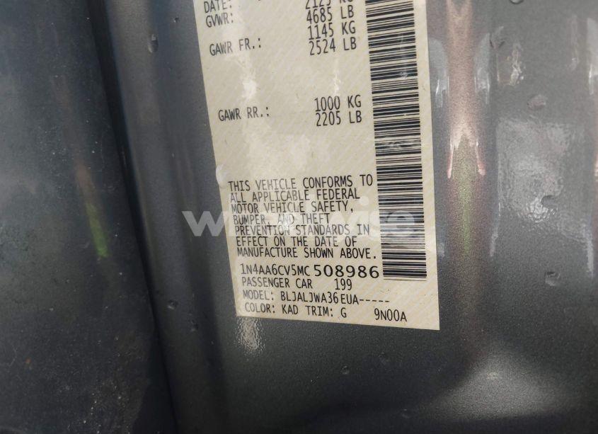 Photo 9 of 2021 Nissan Maxima SV XTRONIC CVT (VIN 1N4AA6CV5MC508986)