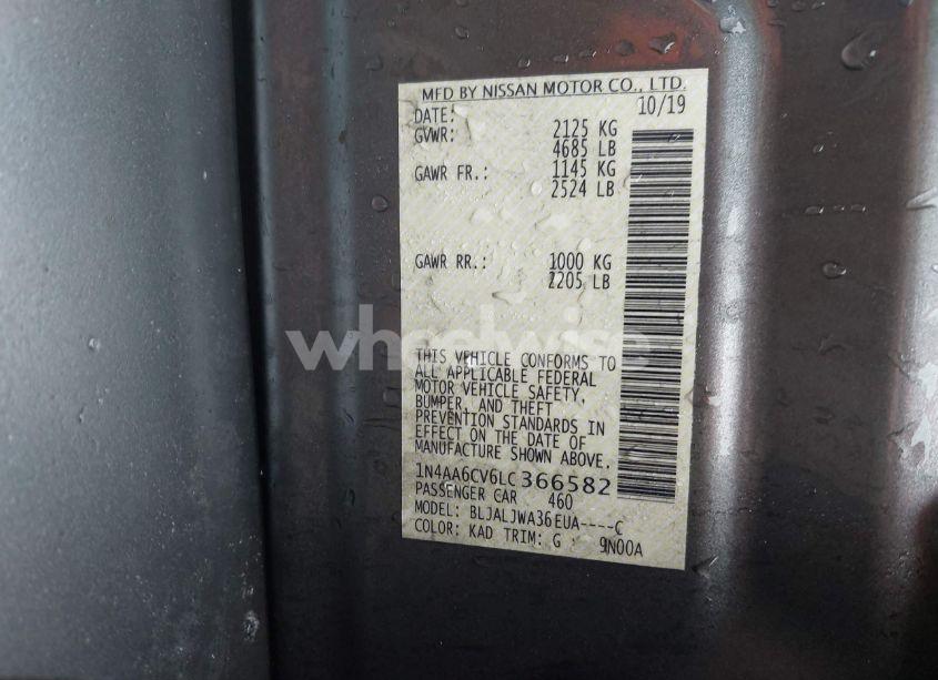 Photo 9 of 2020 Nissan Maxima SV XTRONIC CVT (VIN 1N4AA6CV6LC366582)