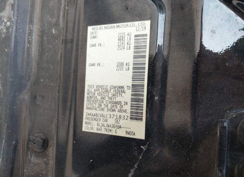 Photo 9 of 2020 Nissan Maxima SV (VIN 1N4AA6CV6LC371832)