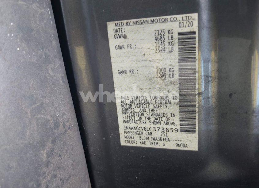 Photo 9 of 2020 Nissan Maxima SV XTRONIC CVT (VIN 1N4AA6CV6LC373659)