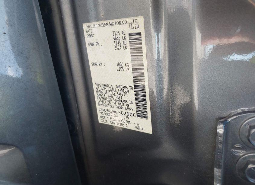 Photo 9 of 2021 Nissan Maxima SV XTRONIC CVT (VIN 1N4AA6CV6MC502906)