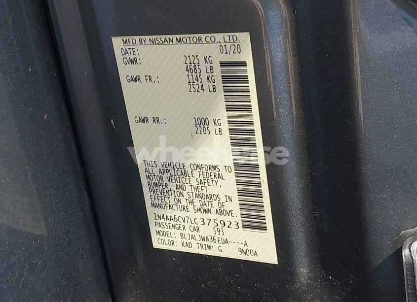 Photo 9 of 2020 Nissan Maxima SV XTRONIC CVT (VIN 1N4AA6CV7LC375923)