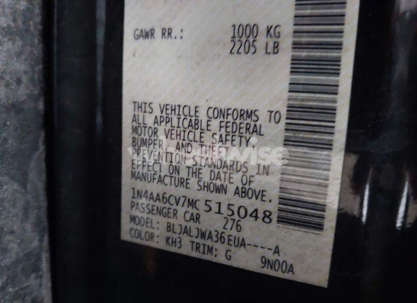 Photo 9 of 2021 Nissan Maxima SV XTRONIC CVT (VIN 1N4AA6CV7MC515048)