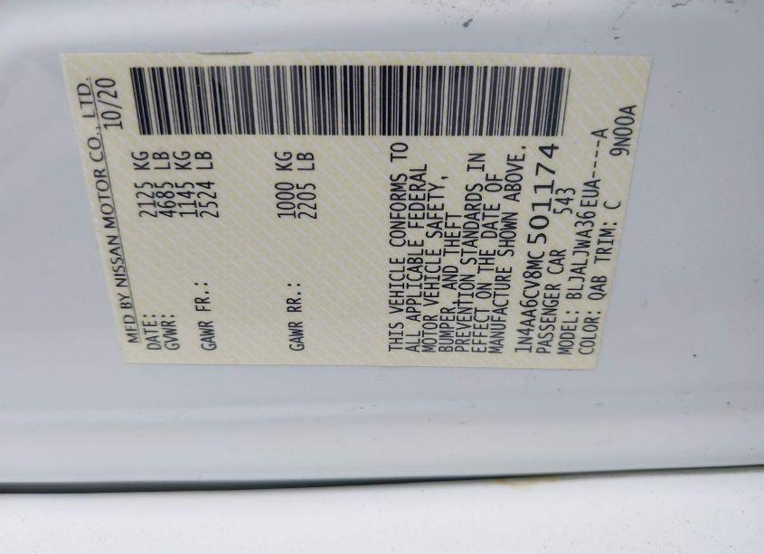 Photo 9 of 2021 Nissan Maxima SV XTRONIC CVT (VIN 1N4AA6CV8MC501174)