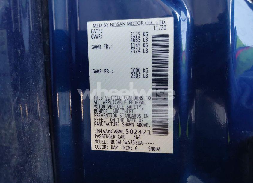 Photo 9 of 2021 Nissan Maxima SV XTRONIC CVT (VIN 1N4AA6CV8MC502471)