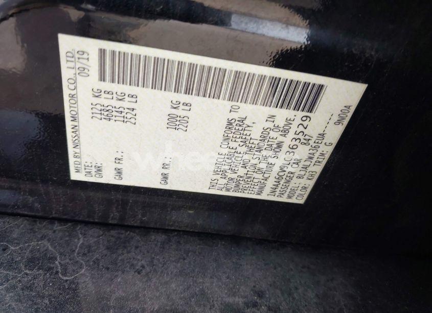 Photo 9 of 2020 Nissan Maxima SV XTRONIC CVT (VIN 1N4AA6CV9LC363529)