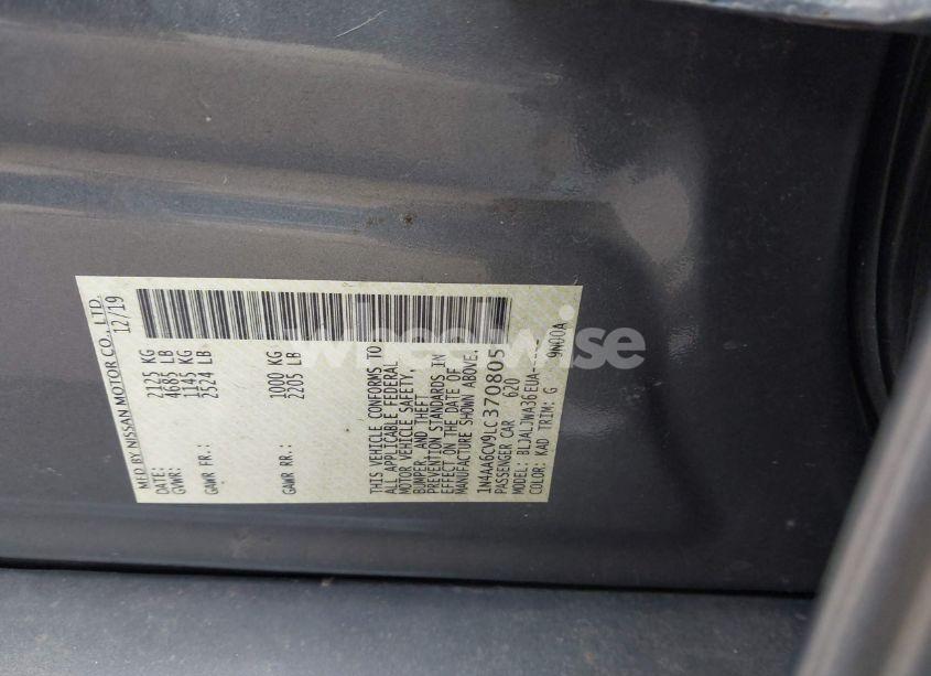 Photo 9 of 2020 Nissan Maxima SV XTRONIC CVT (VIN 1N4AA6CV9LC370805)