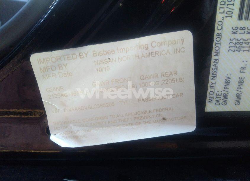 Photo 9 of 2020 Nissan Maxima SL XTRONIC CVT (VIN 1N4AA6DV6LC365205)