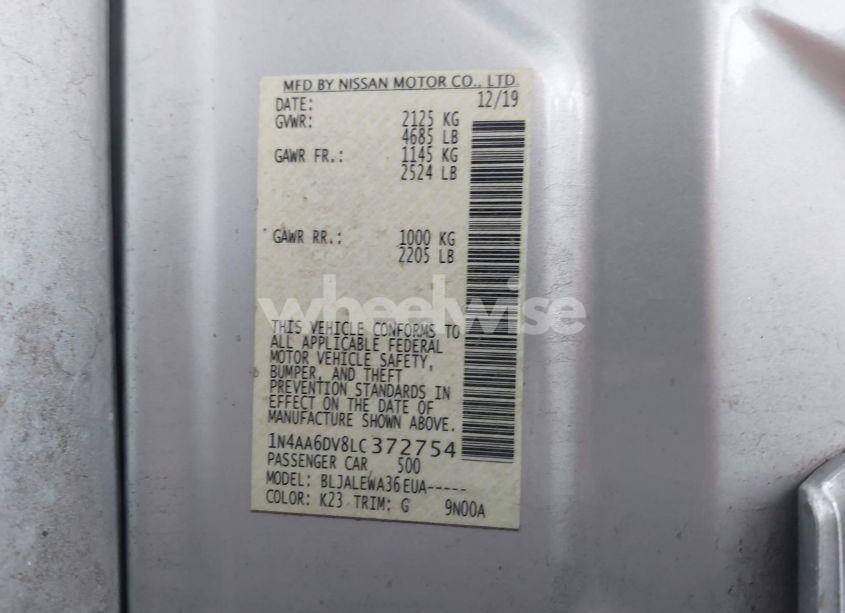 Photo 9 of 2020 Nissan Maxima SL XTRONIC CVT (VIN 1N4AA6DV8LC372754)