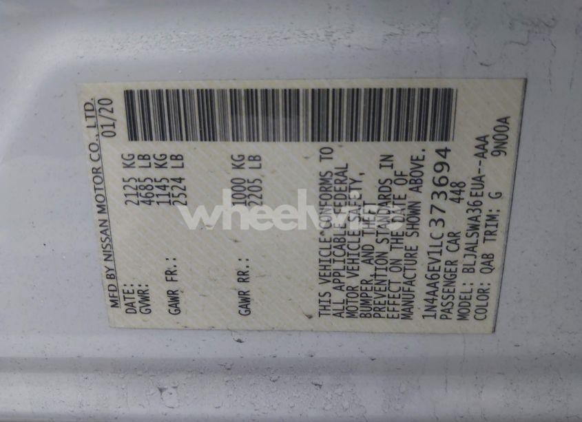 Photo 9 of 2020 Nissan Maxima SR XTRONIC CVT (VIN 1N4AA6EV1LC373694)