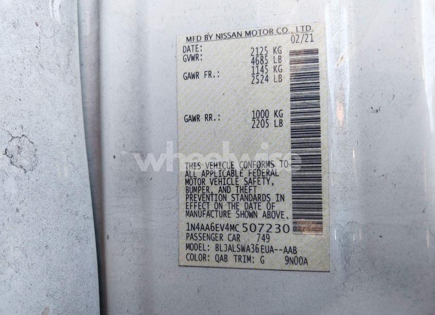 Photo 9 of 2021 Nissan Maxima SR (VIN 1N4AA6EV4MC507230)