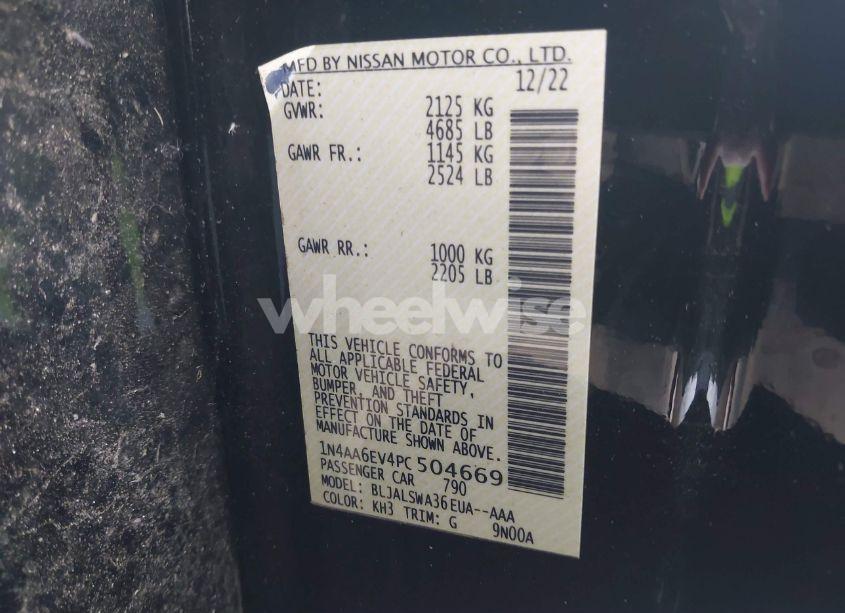 Photo 9 of 2023 Nissan Maxima SR XTRONIC CVT (VIN 1N4AA6EV4PC504669)