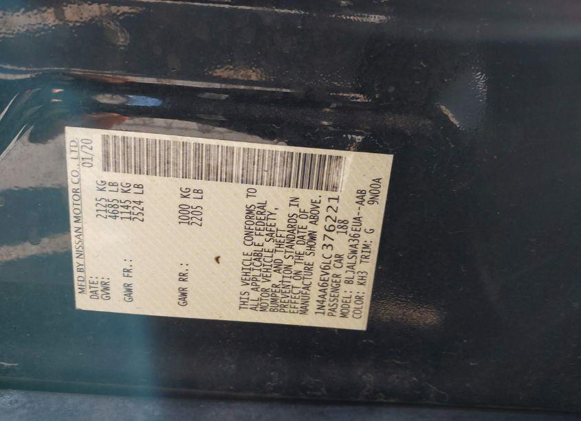 Photo 9 of 2020 Nissan Maxima SR XTRONIC CVT (VIN 1N4AA6EV6LC376221)