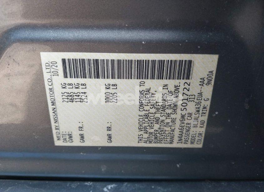 Photo 9 of 2021 Nissan Maxima SR XTRONIC CVT (VIN 1N4AA6EV6MC501722)
