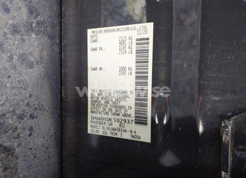 Photo 9 of 2021 Nissan Maxima PLATINUM XTRONIC CVT (VIN 1N4AA6FV1MC502937)