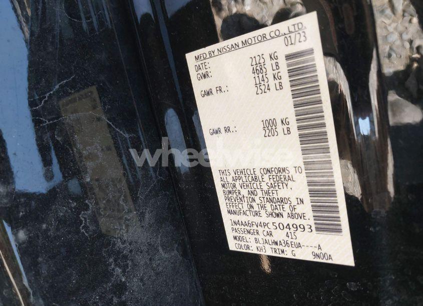 Photo 9 of 2023 Nissan Maxima PLATINUM XTRONIC CVT (VIN 1N4AA6FV4PC504993)