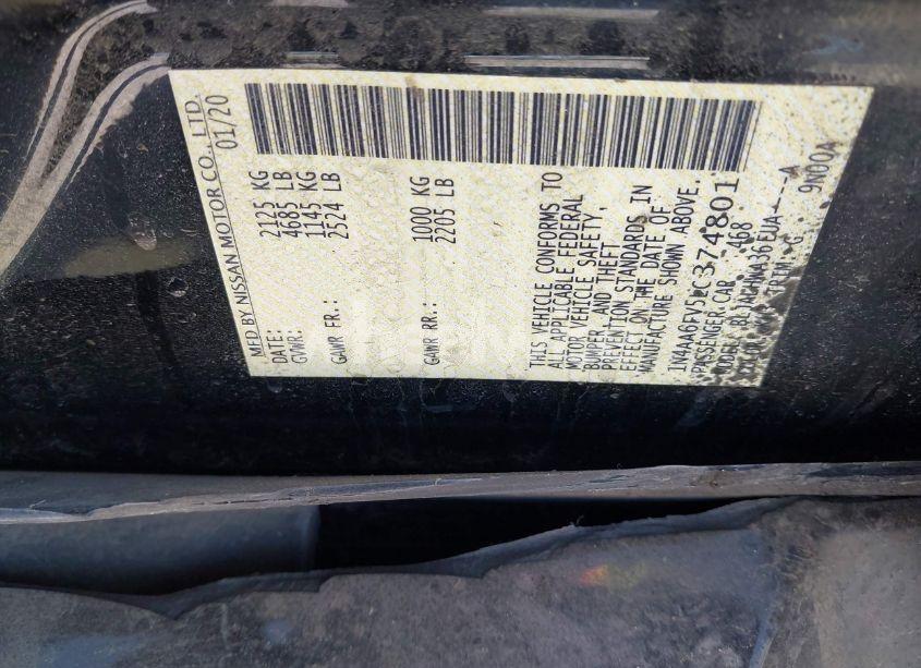 Photo 9 of 2020 Nissan Maxima PLATINUM XTRONIC CVT (VIN 1N4AA6FV5LC374801)