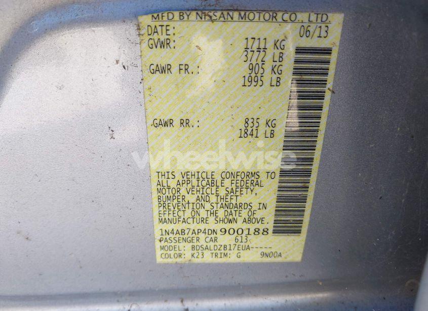 Photo 9 of 2013 Nissan Sentra SV (VIN 1N4AB7AP4DN900188)