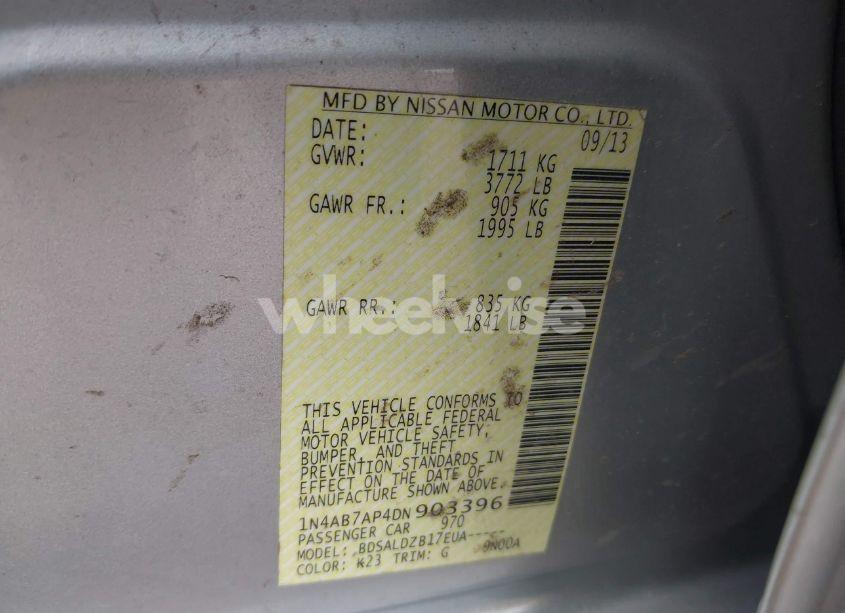 Photo 9 of 2013 Nissan Sentra SV (VIN 1N4AB7AP4DN903396)