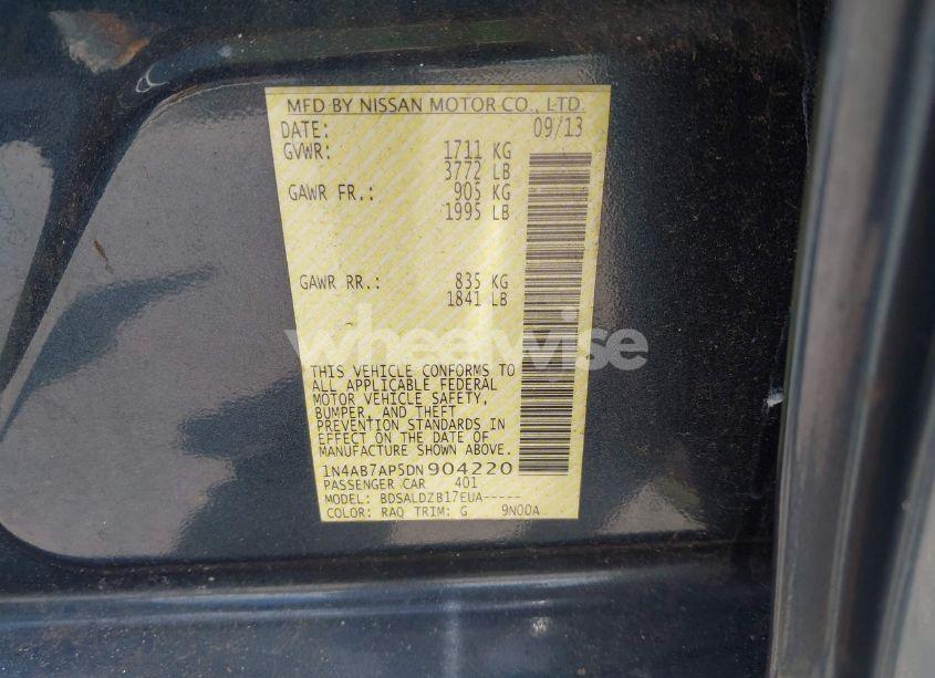 Photo 9 of 2013 Nissan Sentra SV (VIN 1N4AB7AP5DN904220)