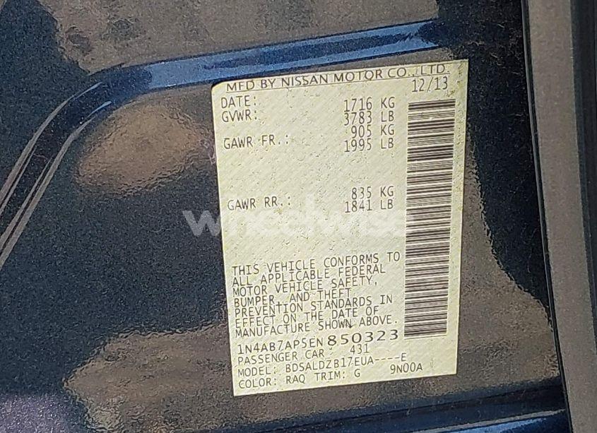 Photo 9 of 2014 Nissan Sentra SV (VIN 1N4AB7AP5EN850323)