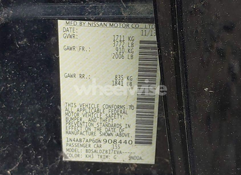 Photo 9 of 2013 Nissan Sentra SV (VIN 1N4AB7AP6DN908440)