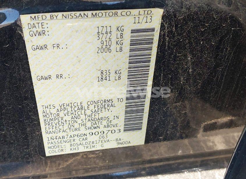 Photo 9 of 2013 Nissan Sentra SV (VIN 1N4AB7AP6DN909703)