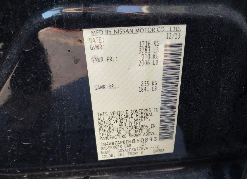 Photo 9 of 2014 Nissan Sentra SV (VIN 1N4AB7AP6EN850833)