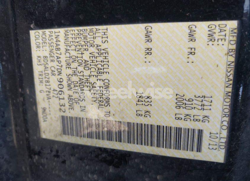 Photo 9 of 2013 Nissan Sentra SV (VIN 1N4AB7AP7DN906132)