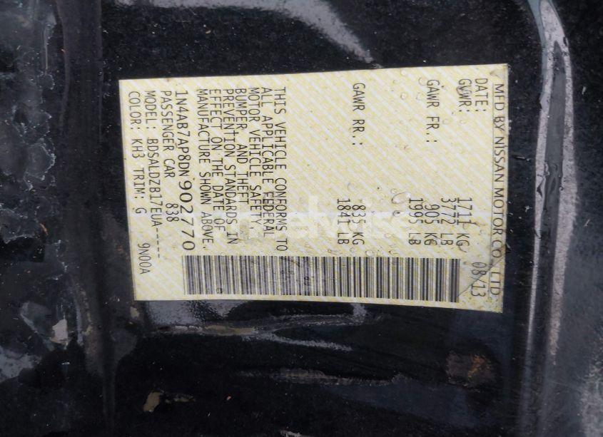 Photo 9 of 2013 Nissan Sentra SV (VIN 1N4AB7AP8DN902770)