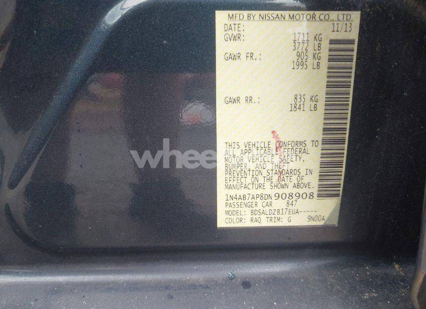 Photo 9 of 2013 Nissan Sentra SV (VIN 1N4AB7AP8DN908908)