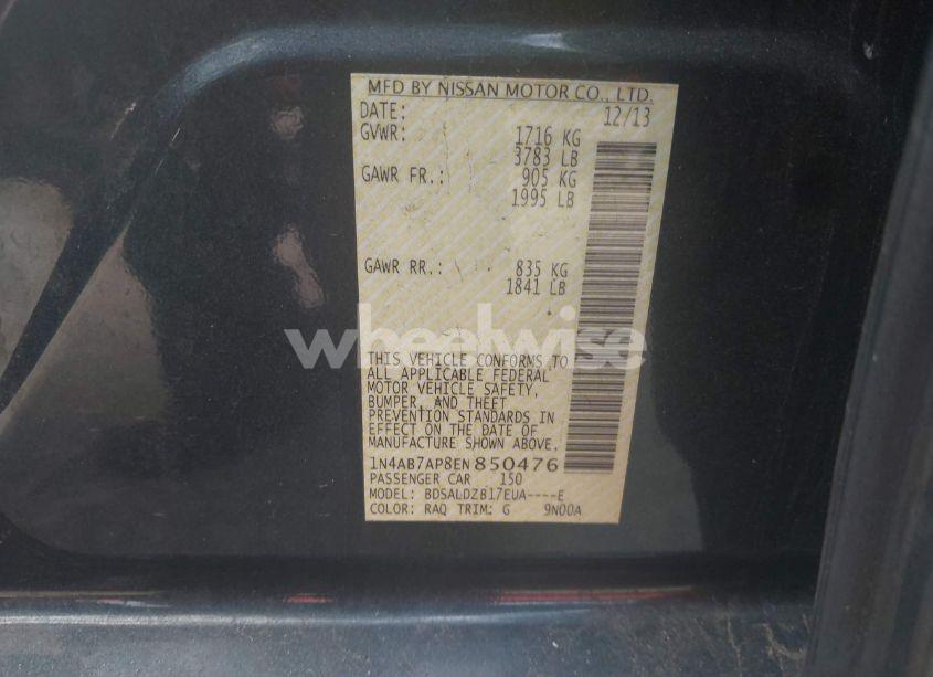 Photo 9 of 2014 Nissan Sentra SV (VIN 1N4AB7AP8EN850476)