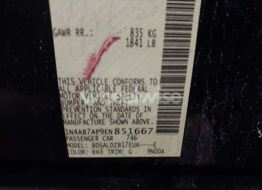 Photo 9 of 2014 Nissan Sentra FE+ S/FE+ SV/S/SL/SR/SV (VIN 1N4AB7AP9EN851667)