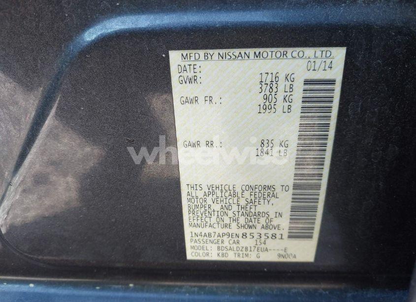 Photo 9 of 2014 Nissan Sentra FE+ S/FE+ SV/S/SL/SR/SV (VIN 1N4AB7AP9EN853581)